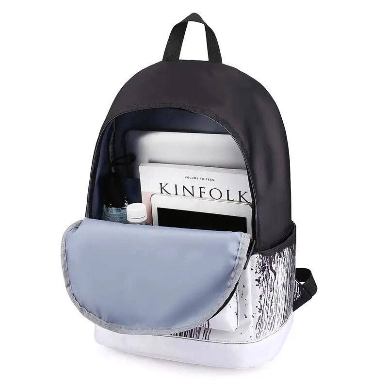 Cartable tendance pour adolescents en noir et blanc – sac de jour léger et polyvalent pour l'université et un usage quotidien.