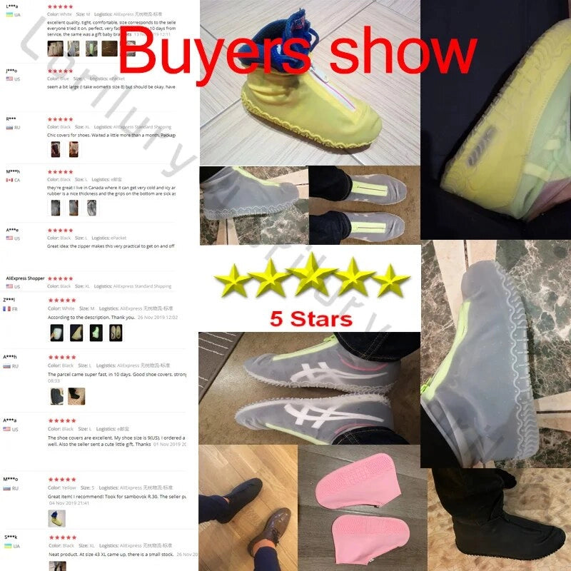 כיסויי נעליים נגד החלקה עמידים למים לכל הגילאים - לשימוש חוזר ורב-תכליתי