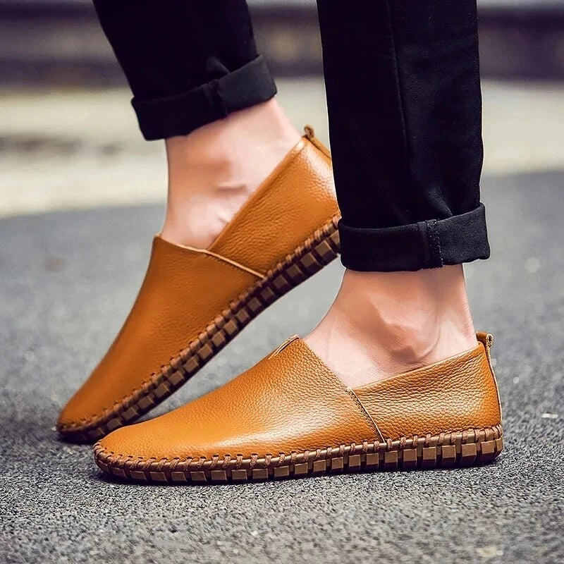 Chaussures plates en simili cuir pour hommes