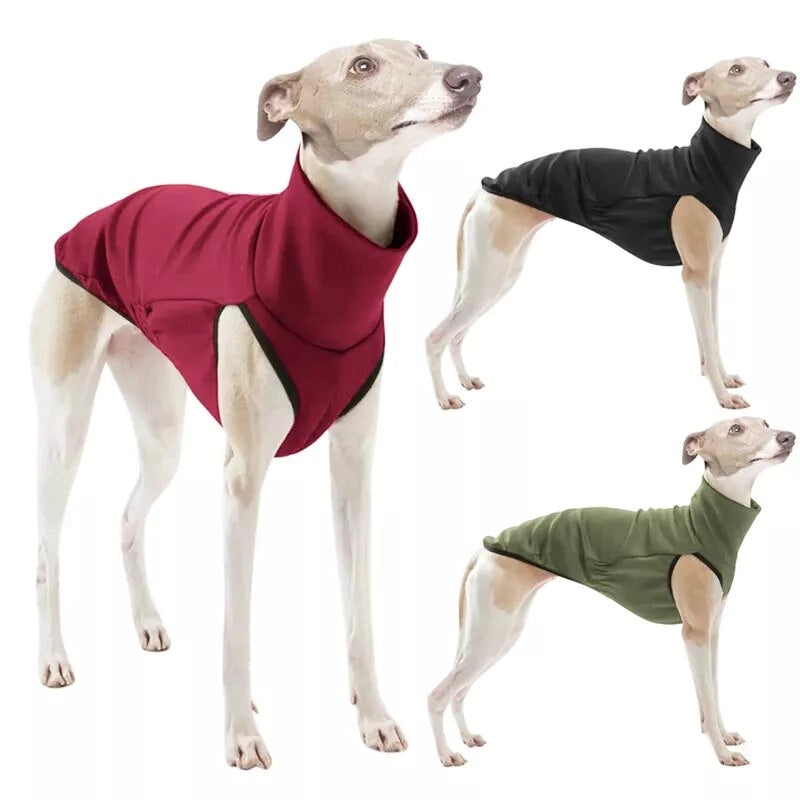מעיל חורף נעים לכלבים: סוודר פוליאסטר רך לכלבים קטנים עד גדולים