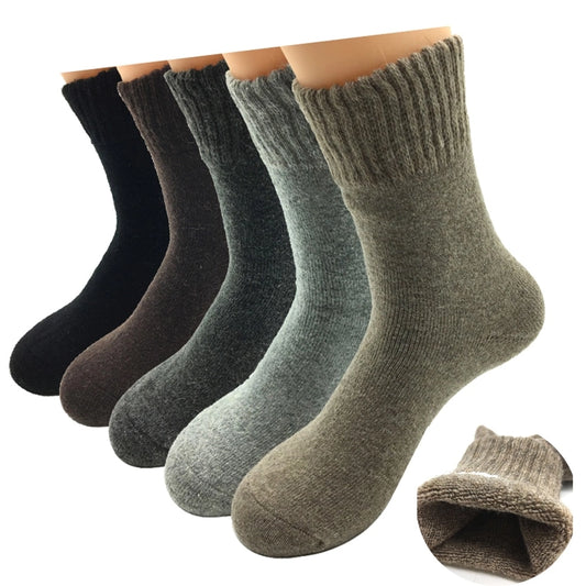 5 paires de chaussettes en laine épaisse pour hommes - parfaites pour les activités hivernales et de plein air