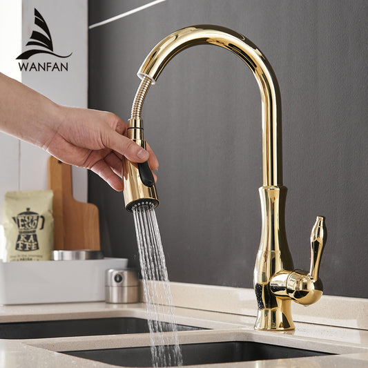 High-quality gold kitchen faucet with one handle