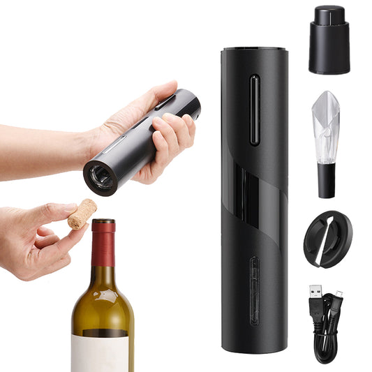 An electric wine opener is charged
