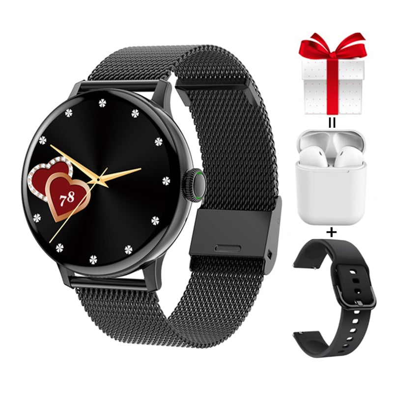 Un coffret cadeau composé d'une montre intelligente étanche en hébreu + d'écouteurs sans fil + d'un bracelet cadeau