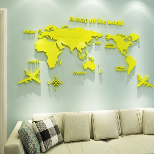 3D wall sticker in a world map design for living room or room