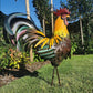 פסל מתכת של תרנגול לגינה ולבית
