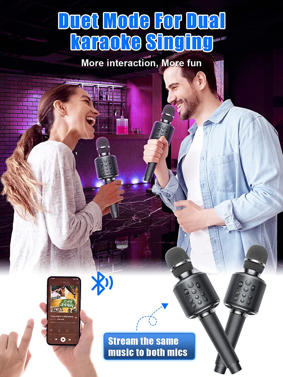 Un microphone sans fil de haute qualité se connecte à Bluetooth