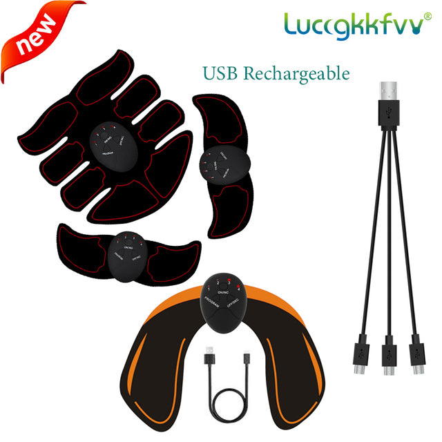 USB נטען עם  EMS מחטב שרירים  ישבן ירך מאמן בטן