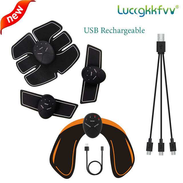 USB נטען עם  EMS מחטב שרירים  ישבן ירך מאמן בטן