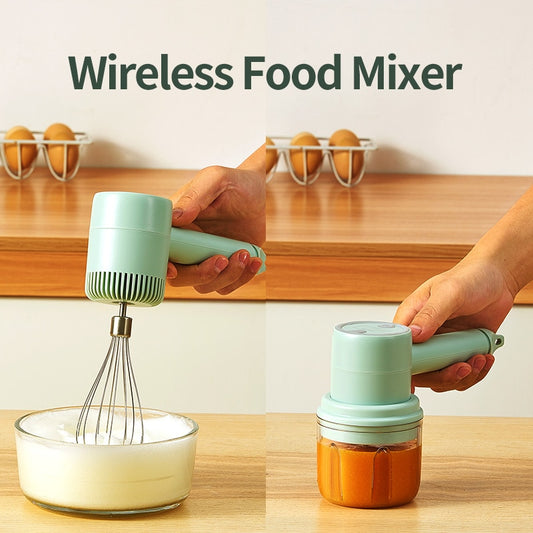 Manual mixer and wireless food processor 2 in 1