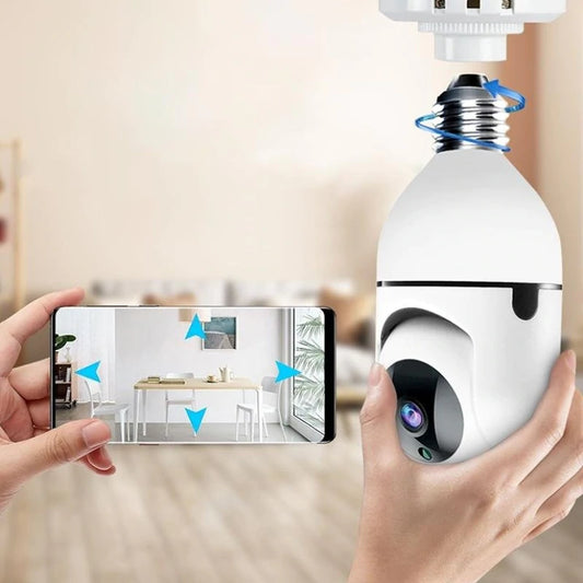 FULL HD - Lampe de caméra de sécurité WiFi 360 degrés