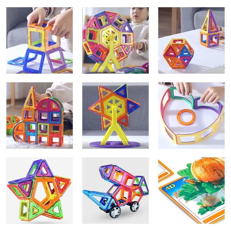 ערכת משחק מגנטים לילדים+תיק אחסון מתנה